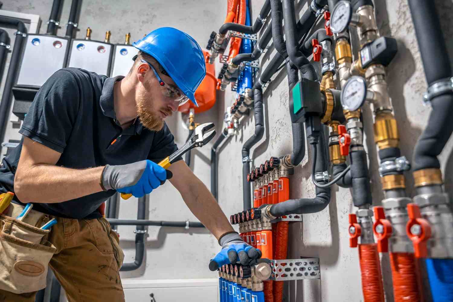Professional plumber carrying out a repair